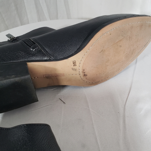 Vince Camuto's Black Leather Booties Sz 10 - Picture 9 of 9